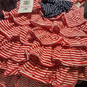 Macy's Red and White Striped Kids Dress